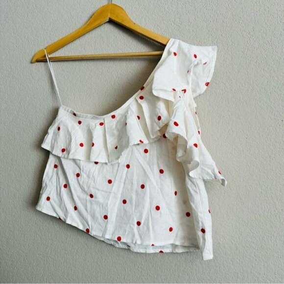 Miami Piper Cold Shoulder Polka Dot Blouse Size Small - Picture 4 of 8